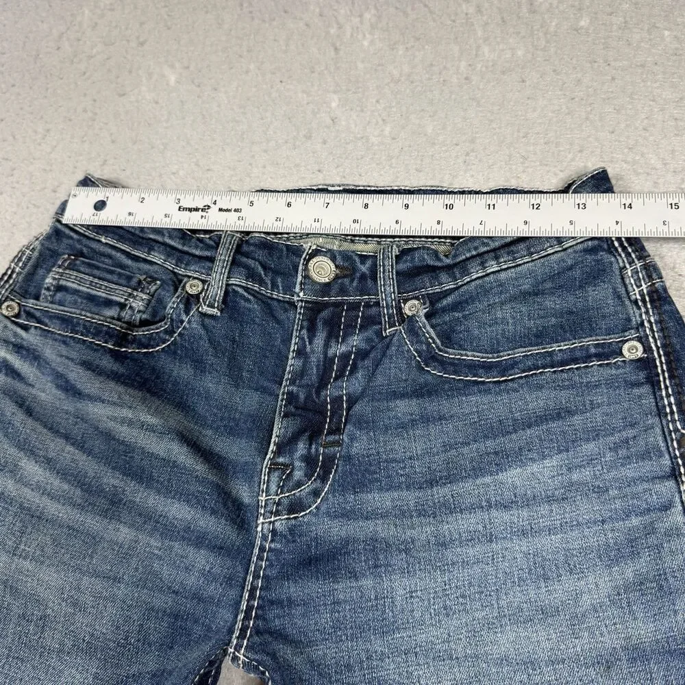Buckle BKE Aiden Straight Jeans Mens Size 31 Blue Stretch Denim Thick Stitch